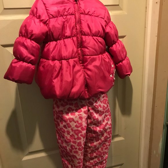 Swiss Alps Jacket & Snow Pants Pink Leopard Print - Picture 1 of 6